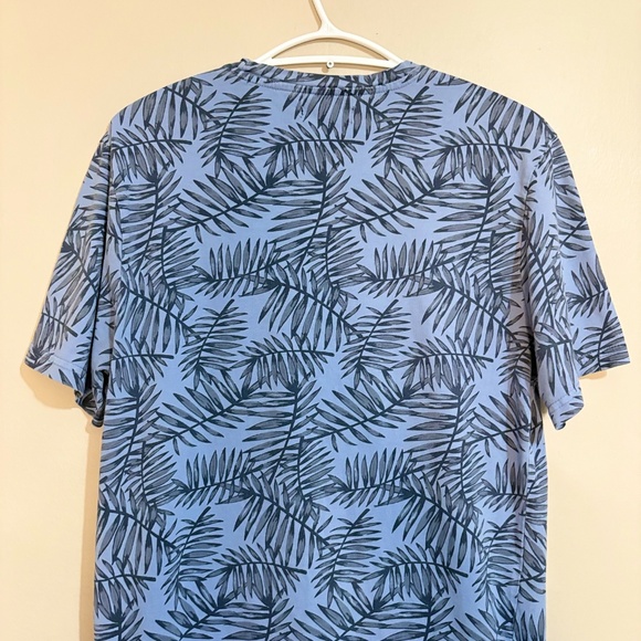 Silver Jeans Smokey Blue Leaf Print Tee 100% Cotton - Picture 10 of 13